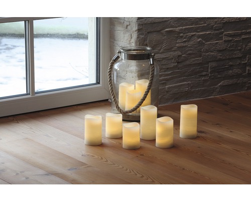 LED Echtwachskerze Medio Ø 7.5 H 12 cm creme LED Echtwachskerze Medio Ø 7.5 H 12 cm creme