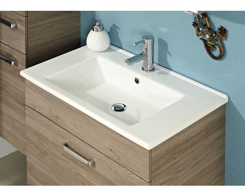 Meuble sous-lavabo avec lavabo, robinet et distributeur de savon