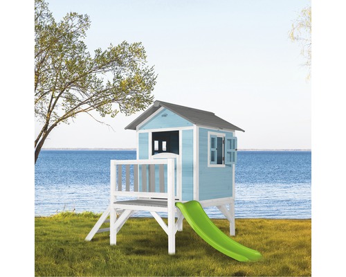 Cabane de jeux en bois avec toboggan pour le jardin