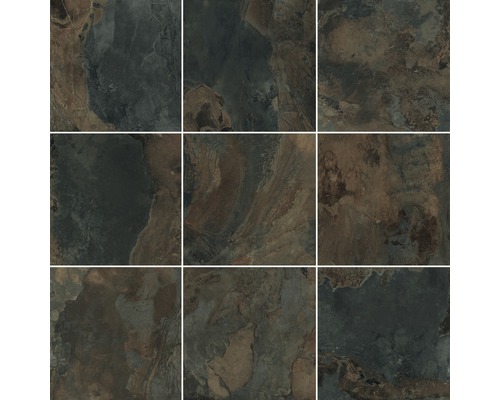 Neun Keramikfliesen mit Steinoptik