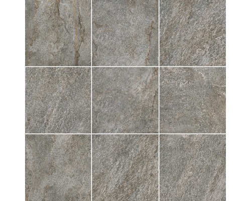 Neuf carreaux gris à aspect pierre