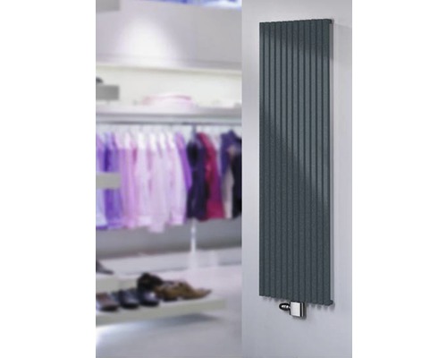 Radiateur design SCHULTE Lyon 1800x462 mm anthracite avec raccordement au centre sans porte-serviettes