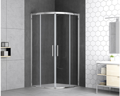 Cabine de douche d''angle à deux portes dans une salle de bains moderne