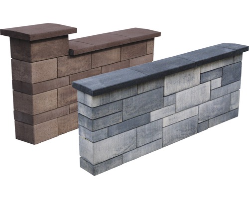 Deux murs en blocs de béton avec recouvrement de mur