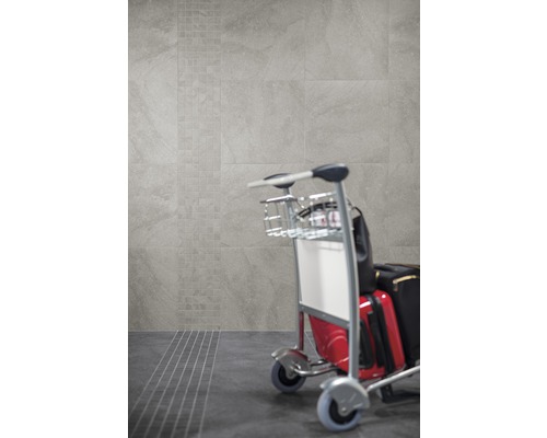 Carrelages muraux et de sol avec chariot dans un intérieur