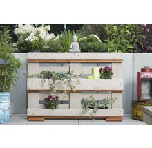 Jardinière surélevée en palettes jardinière verticale herbes aromatiques 120x40x84 cm blanc crème