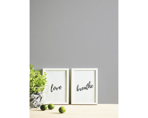 Ensembles de photos décoratives avec les inscriptions amour et respiration, ainsi que des herbes en pot et des citrons verts.