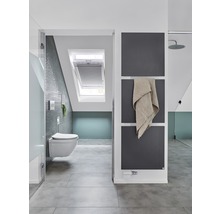 Modernes Badezimmer mit Toilette, Dachfenster und Heizkörper