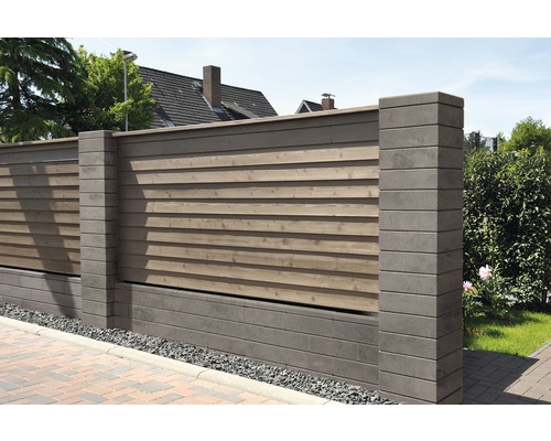 Pfeilerelement Trendline grau-terra meliert glatt 36,5 x 36,5 x 12,5 cm