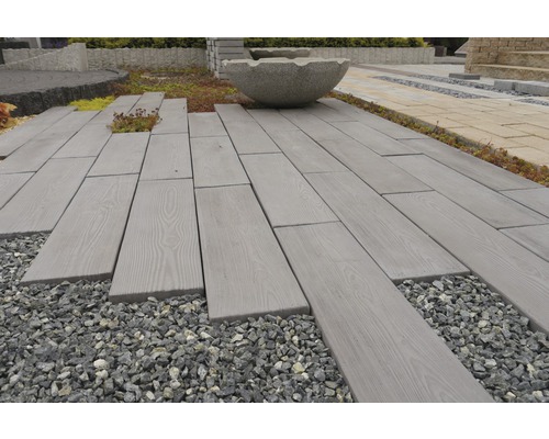 Lame de terrasse Lignum gris 79.5 x 20 cm aspect bois