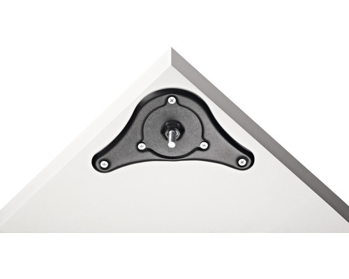 Fixation de plateau tournant sur un plateau de table avec des vis