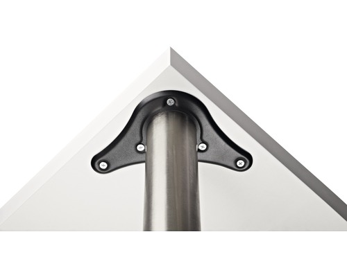 Vue détaillée d''un plateau de table avec fixation de pied de table