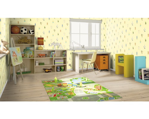 Chambre d''enfant avec meubles, jouets et tapis motif routes
