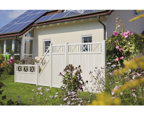 Vue de jardin avec clôture et maison