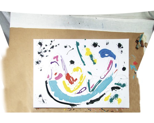 Abstraktes Gemälde mit Acrylfarben auf Leinwand