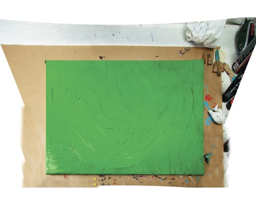 Grün gestrichene Leinwand