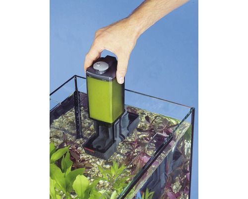 Filtre intérieur d''aquarium en cours d''utilisation
