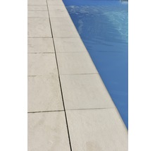 Bord de piscine en dalles de pierre