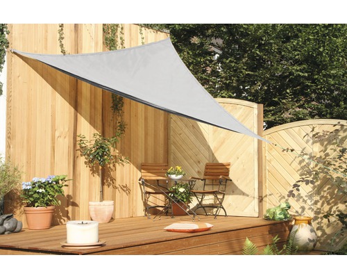 Voile d'ombrage triangulaire Floracord 3,6 x 3,6 x 3,6 m, HDPE 180 g/m² perméable au vent et à l'eau, gris argent Voile d'ombrage triangulaire Floracord 3,6 x 3,6 x 3,6 m, HDPE 180 g/m² perméable au vent et à l'eau, gris argent