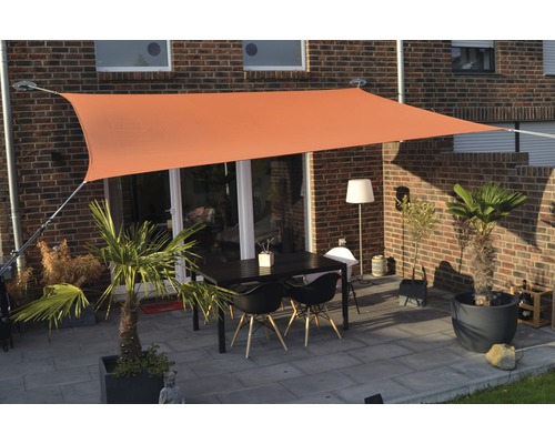 Floracord Vierecksonnensegel 2,5 x 3,0 m, HDPE 180 g/m² wind- und wasserdurchlässig, terracotta Floracord Vierecksonnensegel 2,5 x 3,0 m, HDPE 180 g/m² wind- und wasserdurchlässig, terracotta