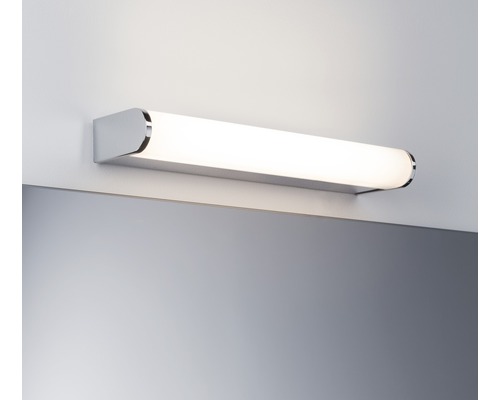 Applique murale LED IP44 9W 550 lm 3000 K blanc chaud Arneb chrome/blanc l 326 mm Applique murale avec tube fluorescent dans la salle de bain