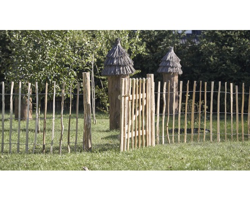 Poteau de clôture rond pour clôture déroulable noisette Ø 6 x 120 cm naturel