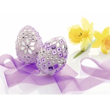 Kit créatif oeufs de décoration en mosaïque Matrix mauve-argent