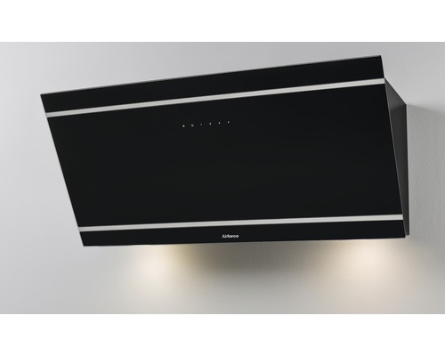 Hotte aspirante noire montée au mur