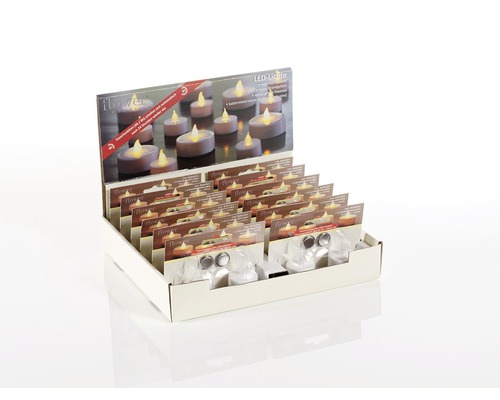 Display mit Flower LED-Teelichtern inklusive Batterien