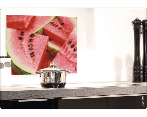 Panneau décoratif avec motif de pastèque sur un comptoir de cuisine