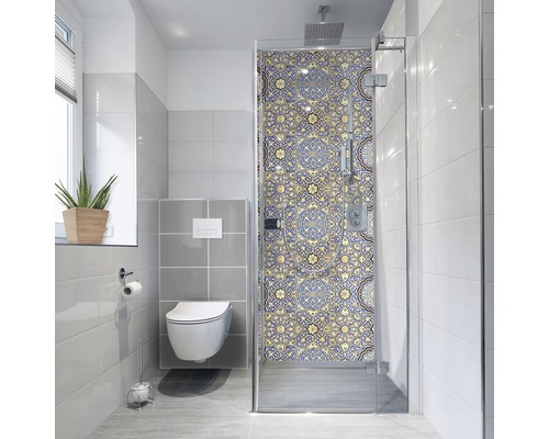 Panneau mural de douche mySpotti Fresh Arabesque aspect carrelage 210 x 100 cm FS-F3-1397