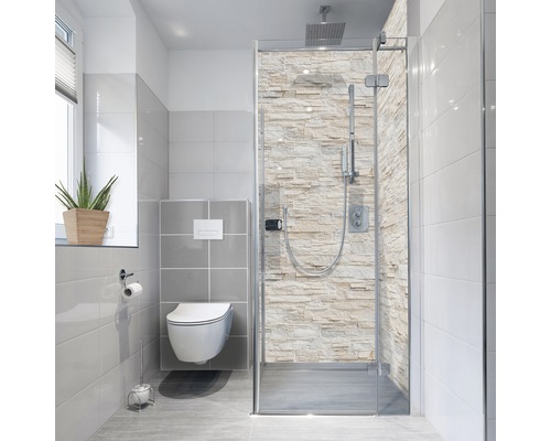 Panneau mural de douche mySpotti Fresh mur de pierres 210 x 90 cm FS-F2-1398