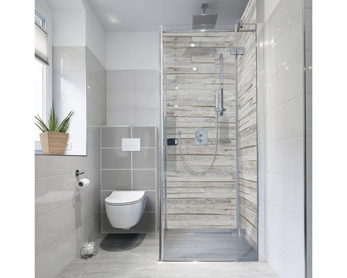 Panneau mural de douche mySpotti Fresh Wood Planks effet bois 210 x 90 cm FS-F2-1403