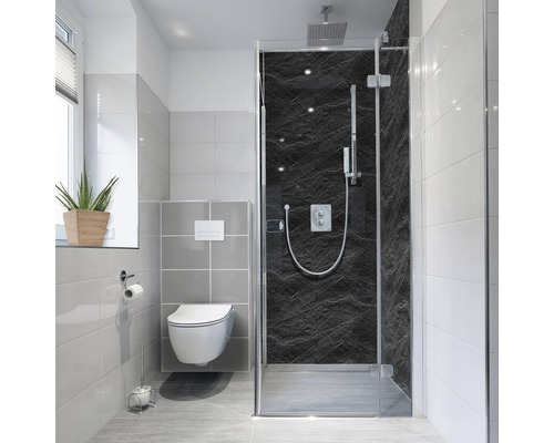 Panneau mural de douche mySpotti Fresh Slate aspect ardoise 210 x 90 cm FS-F2-1409