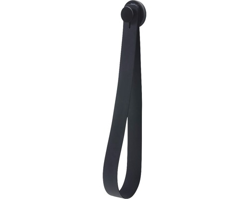 Porte-serviettes noir avec boucle pour montage mural