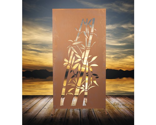Sichtschutzwand Bambus 95x185 cm rost