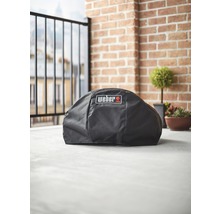 Abdeckhaube für Grill mit Weber Logo auf Balkon