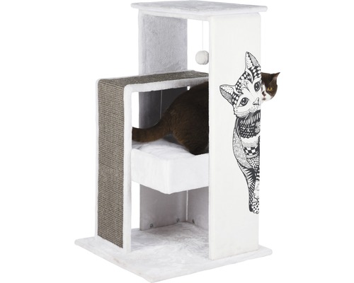 Arbre à chat avec motif de chat et chat