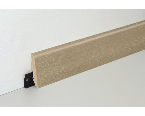 Sockelleiste aus Holz mit Befestigungsclip