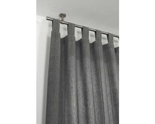 Rideau à pattes gris sur tringle à rideaux