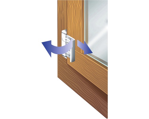 Illustration eines Fensters mit Fensterlüfter zur Belüftung des Raumes