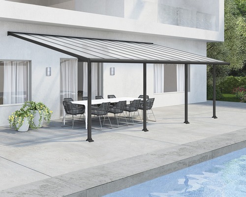 Toiture pour terrasse CANOPIA by Palram Olympia 739 x 295 cm gris