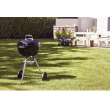 Barbecue boule sur une pelouse dans le jardin