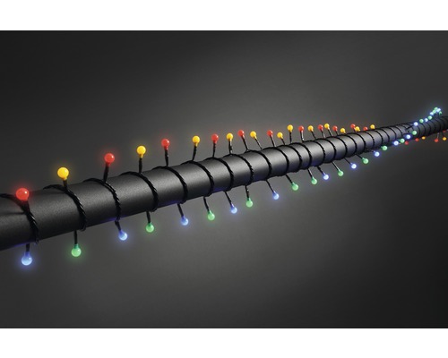 Guirlande lumineuse avec ampoules colorées sur câble noir