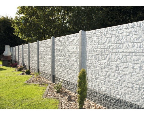 Clôture de jardin en béton avec aspect maçonnerie