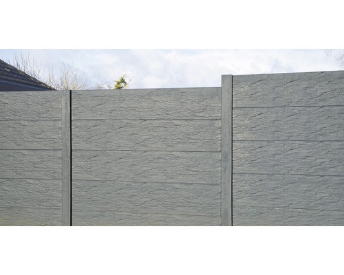 Clôture d''intimité grise aspect pierre
