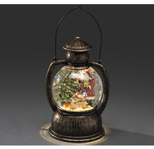 Lanterne décorative boule à neige avec Père Noël et sapin de Noël