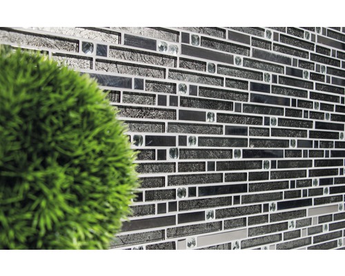 Mosaïque de carreaux muraux aspect verre et pierre