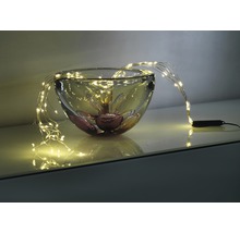 Vase décoratif en verre avec guirlande lumineuse LED filigrane