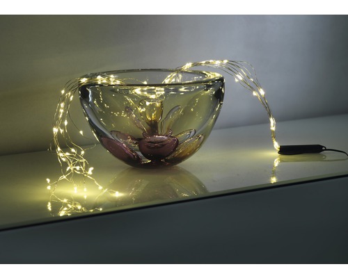 Vase décoratif en verre avec guirlande lumineuse LED filigrane